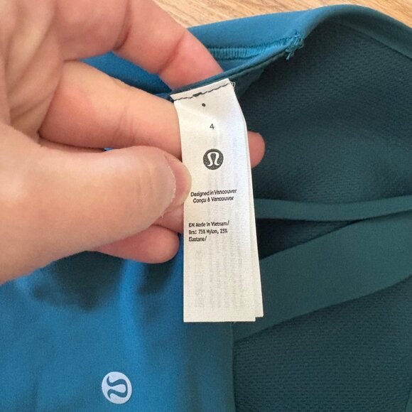 Lululemon Athletic Like A Cloud LL Bra Ribbed D/DD Storm Teal NWT Women’s Sz 4 - Picture 6 of 6